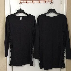 Black Fringed Shirt